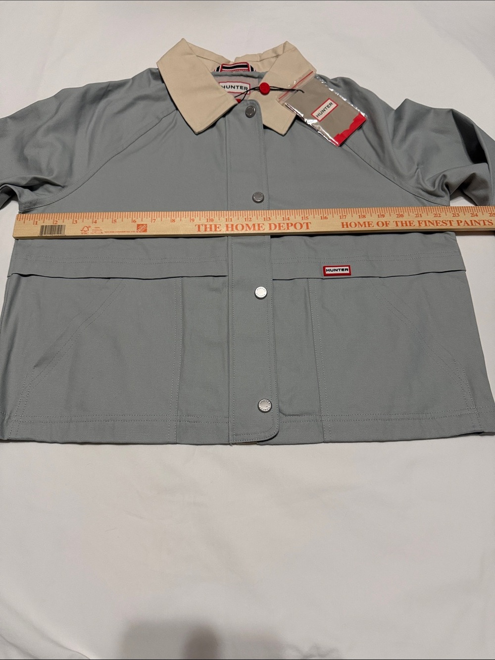 Hunter Collared Button Zipper Olive Gray Jacket M Cotton NWT - Picture 3 of 8